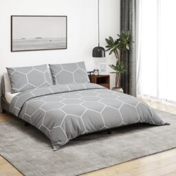 Berkfield Home Duvet Cover Set Grey 200x200 cm Cotton