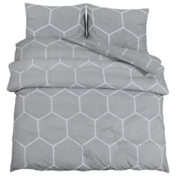 Berkfield Home Duvet Cover Set Grey 200x200 cm Cotton - thumbnail 2