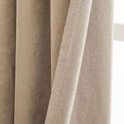 Furn Verso Suede-Look 100% Blackout Eyelet Curtain Pair in Brown - Size: 117 cm width x 137 cm drop - thumbnail 3