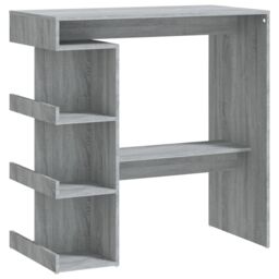 Berkfield Home Bar Table with Storage Rack Grey Sonoma 100x50x101.5 cm - thumbnail 2