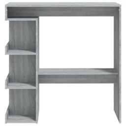 Berkfield Home Bar Table with Storage Rack Grey Sonoma 100x50x101.5 cm - thumbnail 5