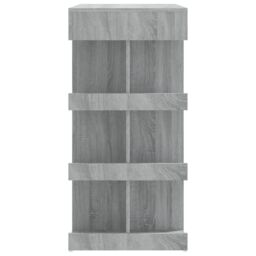 Berkfield Home Bar Table with Storage Rack Grey Sonoma 100x50x101.5 cm - thumbnail 6