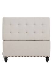 Living and Home Square Linen Upholstered Storage Ottoman with Lift-Top & Flip Design in Off-White - thumbnail 8