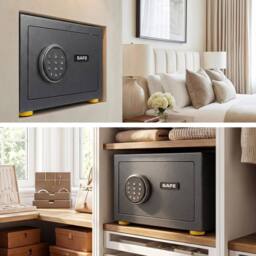 KORVIXA 31 CM Solid Steel Safe Box with Security Safe Box in Black - Size: 100 cm - thumbnail 4