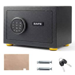 KORVIXA 31 CM Solid Steel Safe Box with Security Safe Box in Black - Size: 100 cm
