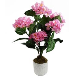 Leaf 55cm Artificial Pink Hydrangea Plant - thumbnail 1