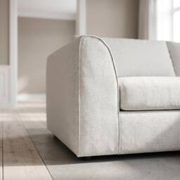 Abakus Direct Harriet Relaxed Linen Right Facing Corner Sofa with Chaise & Cushions in Cream - thumbnail 6