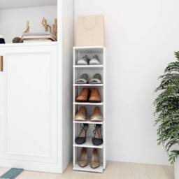 Berkfield Home Shoe Cabinet White 27.5x27x102 cm Engineered Wood - thumbnail 2