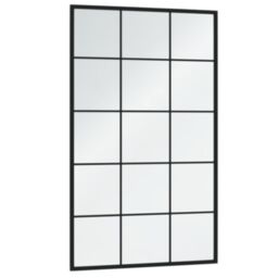 Berkfield Home Wall Mirror Black 100x60 cm Metal - thumbnail 3