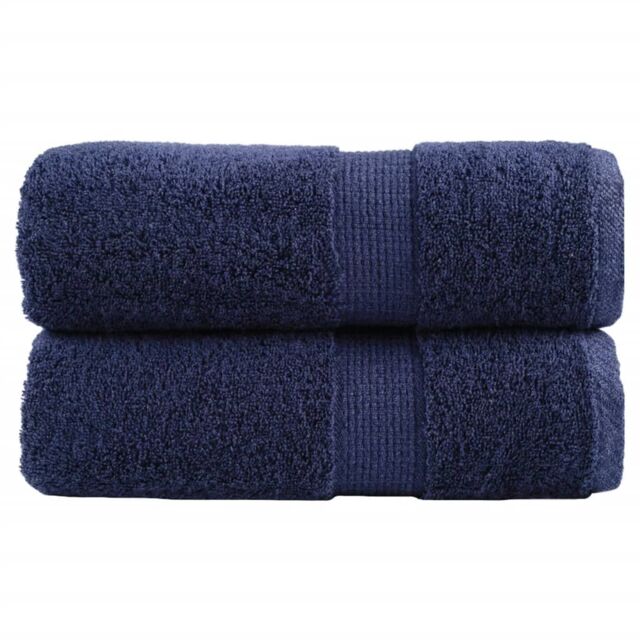 Berkfield Home Premium Guest Towels SOLUND 2pcs Navy Blue 30x50cm 600gsm - image 1