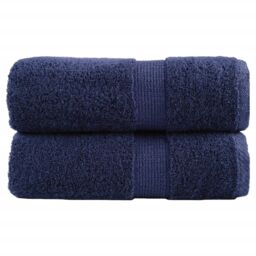 Berkfield Home Premium Guest Towels SOLUND 2pcs Navy Blue 30x50cm 600gsm - thumbnail 1