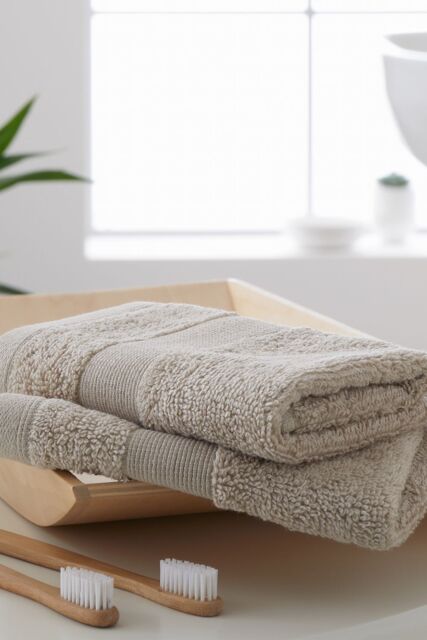 Catherine Lansfield 'Anti Bacterial' Cotton Towels in Natural - image 1