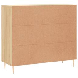 Berkfield Home Sideboard Sonoma Oak 90x34x80 cm Engineered Wood in Light Tan - Size: 90 x 34 x 80 cm - thumbnail 8