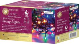 Shatchi 50 Multicolour LEDs Battery Operated Fairy Lights Waterproof 8 Changing Modes Timer - thumbnail 2