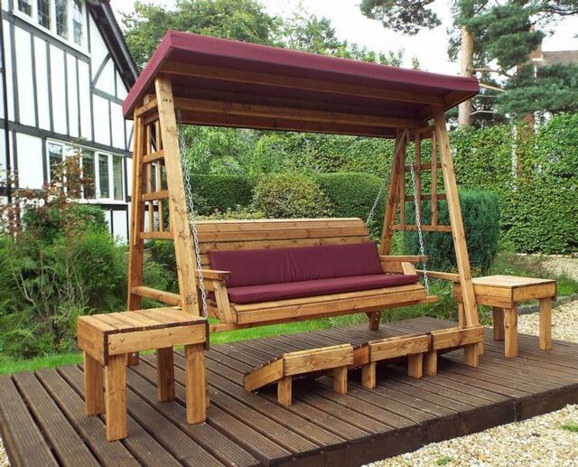 Charles Taylor Trading Dorset Three Seater Swing Burgundy in Brown - image 1