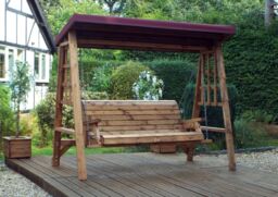 Charles Taylor Trading Dorset Three Seater Swing Burgundy in Brown - thumbnail 2