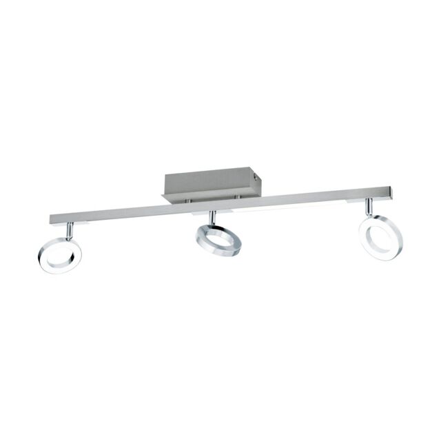 Loops Wall Spot Light Aluminium Chrome Shade Satined Plastic Bulb LED 3x3.2W 2x3.3W - image 1
