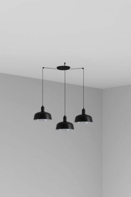 Netlighting Tatawin Medium Cluster Pendant Ceiling Light Gloss Black 3x E27
