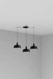 Netlighting Tatawin Medium Cluster Pendant Ceiling Light Gloss Black 3x E27