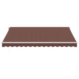 Berkfield Home Manual Retractable Awning with LED Brown 400x350 cm - thumbnail 4