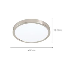 Eglo Fueva 5 Satin Nickel Round Integrated LED Flush Light in Metallics - thumbnail 3