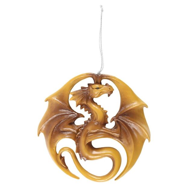 Anne Stokes Dragon Medal Hanging Ornament in Gold - image 1