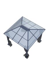 Living and Home 10 x 10FT Metal Frame Hardtop Patio Gazebo with Curtains in Dark Grey - thumbnail 6