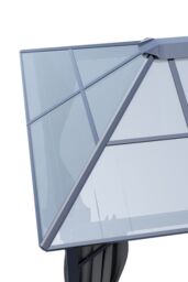 Living and Home 10 x 10FT Metal Frame Hardtop Patio Gazebo with Curtains in Dark Grey - thumbnail 9