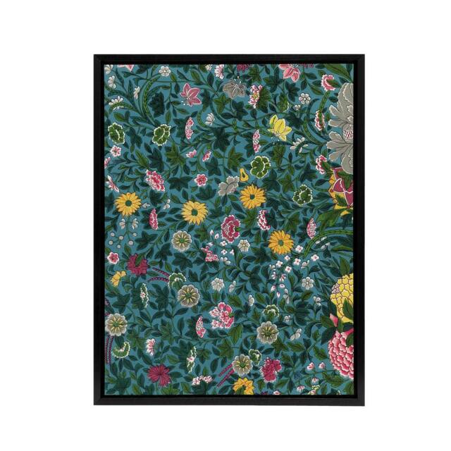 "Artery8 Owen Jones Colourful Chinese Botanical Pattern Framed Canvas Art Print - Size: W12"" x H16""" - image 1