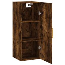 Berkfield Home Wall Mounted Cabinet Smoked Oak 34.5x34x90 cm in Brown - thumbnail 6