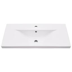 Berkfield Home Elegant Bathroom Washbasin Frame with Built-in Basin Black Iron - thumbnail 6
