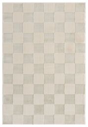 Desire Rugs Vellure Modern Living Room Area Rug Embossed Metallic Sheen Grid in Cream - Size: 60 cm x 220 cm - thumbnail 2