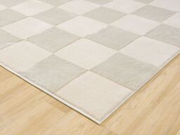 Desire Rugs Vellure Modern Living Room Area Rug Embossed Metallic Sheen Grid in Cream - Size: 60 cm x 220 cm - thumbnail 4