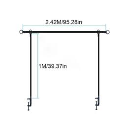 FLAVORA Adjustable Metal Backdrop Support Stand in Black - Size: 0.6m2 - thumbnail 2