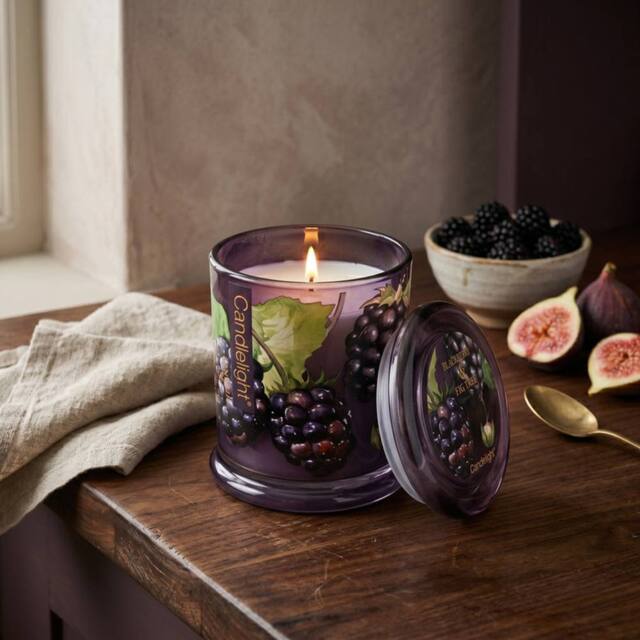 Madison & Mayfair Blackberry & Fig Tree Large Lidded Jar Candle in Purple - image 1