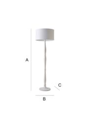 ValueLights Victoria White Wood Traditional Stem Floor Lamp with Fabric Drum Shade - thumbnail 9