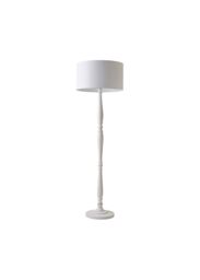 ValueLights Victoria White Wood Traditional Stem Floor Lamp with Fabric Drum Shade - thumbnail 7
