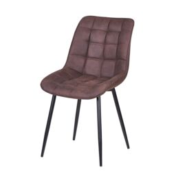 MCC Direct Set of 2 Suede Effect Dining Chairs Accent Chair - Alba in Brown - thumbnail 3