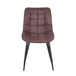 MCC Direct Set of 2 Suede Effect Dining Chairs Accent Chair - Alba in Brown - thumbnail 2