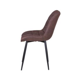 MCC Direct Set of 2 Suede Effect Dining Chairs Accent Chair - Alba in Brown - thumbnail 4