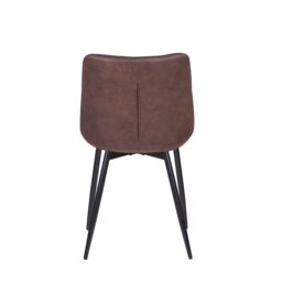 MCC Direct Set of 2 Suede Effect Dining Chairs Accent Chair - Alba in Brown - thumbnail 5