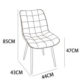 MCC Direct Set of 2 Suede Effect Dining Chairs Accent Chair - Alba in Brown - thumbnail 6