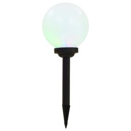 Berkfield Home Outdoor Solar Lamps 6 pcs LED Spherical 20 cm RGB in White - thumbnail 4