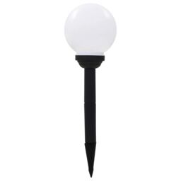 Berkfield Home Outdoor Solar Lamps 6 pcs LED Spherical 20 cm RGB in White - thumbnail 2
