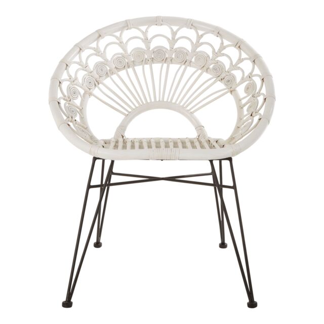 Orsina Manado Natural Rattan Chair in White - image 1
