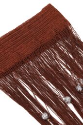 Neel Blue String Curtain Beaded Panel, Gold, 100cm x 200cm in Burgundy - Size: 100 cm width x 200 cm drop - thumbnail 3