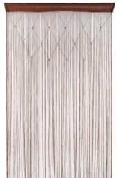 Neel Blue String Curtain Beaded Panel, Gold, 100cm x 200cm in Burgundy - Size: 100 cm width x 200 cm drop - thumbnail 1