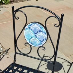 Home Source Shell Mosaic Design Bistro Patio Set Outdoor Garden Balcony Furniture in Blue - thumbnail 9