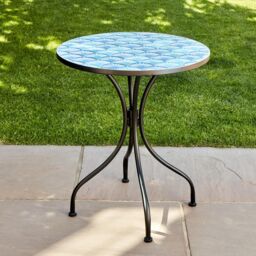 Home Source Shell Mosaic Design Bistro Patio Set Outdoor Garden Balcony Furniture in Blue - thumbnail 6