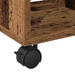 Berkfield Home Side Table with Wheels - Old Wood, 50x30x55 cm, Engineered Wood in Brown - Size: 50 x 30 x 55 cm - thumbnail 9
